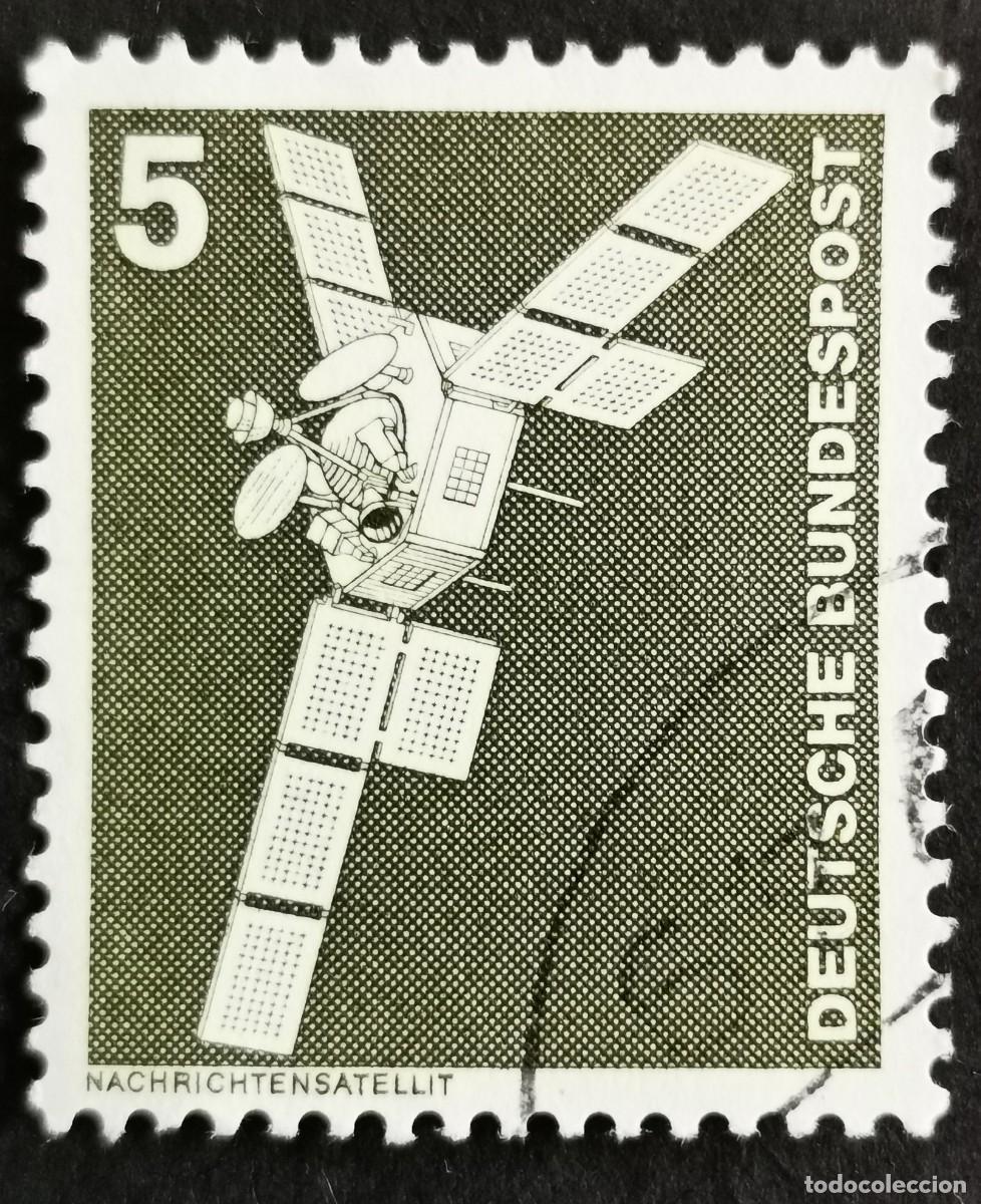 Sellos: Sello Alemania R. Federal 1975, Elementos industria: comunicaci&oacute;n sat&eacute;lite, 5 Pf. Michel: DE 846