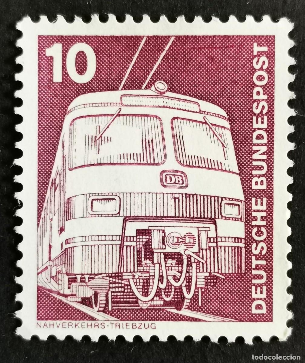 Sellos: Sello Alemania R. Federal 1975, Elementos industria: Tren de cercan&iacute;as, 10 Pf. Michel: DE 847