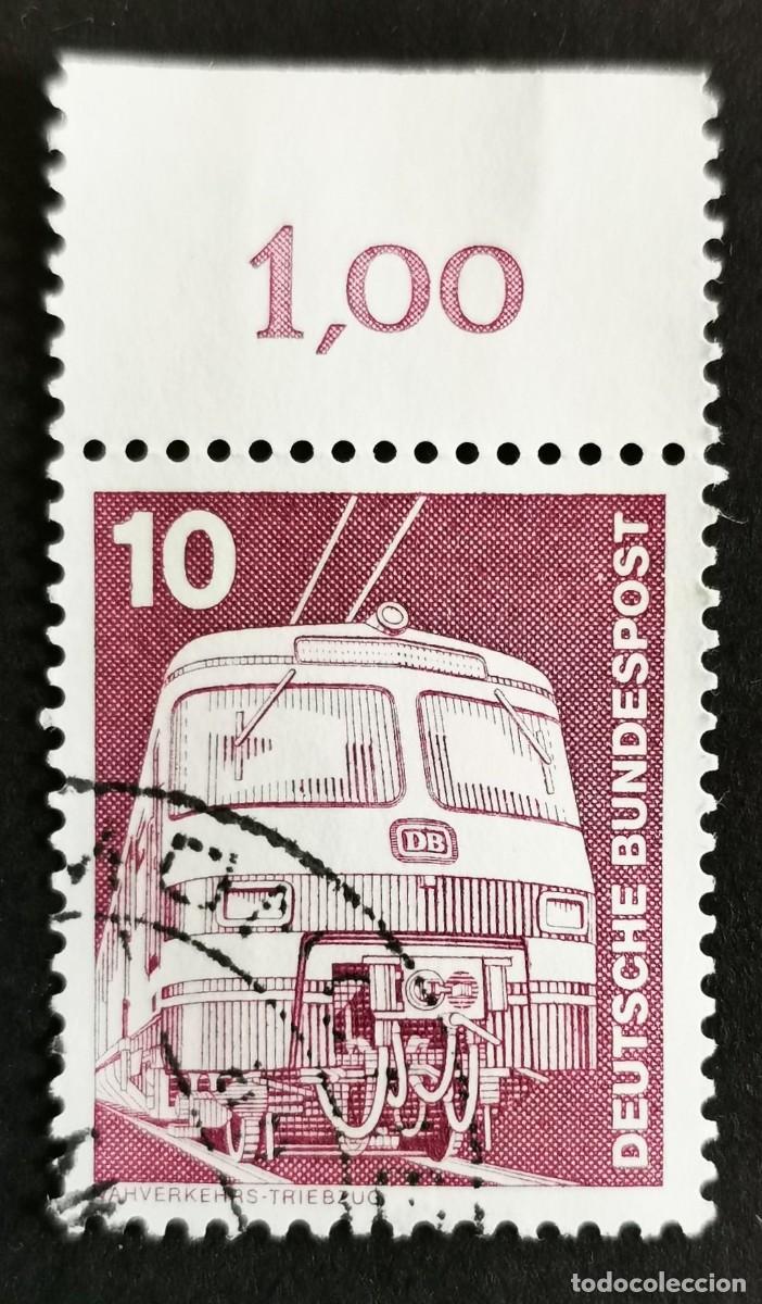 Sellos: Sello Alemania R. Federal 1975, Elementos industria: Tren de cercan&iacute;as, 10 Pf. Michel: DE 847