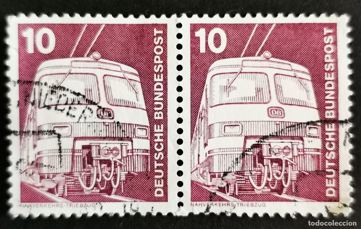 Sellos: Sello Alemania R. Federal 1975, Elementos industria: Tren de cercan&iacute;as, 10 Pf. Michel: DE 847