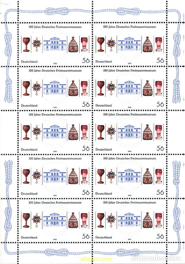 Sellos: 12081 MNH ALEMANIA FEDERAL 2002 CENTENARIO DEL MUSEO DE LOS FRANCOMASONES ALEMANES