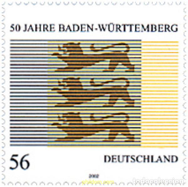 Sellos: 97979 MNH ALEMANIA FEDERAL 2002 50 ANIVERSARIO DE LA CIUDAD DE BADE-WURTENBERG
