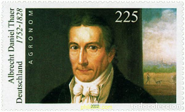 Sellos: 98413 MNH ALEMANIA FEDERAL 2002 250 ANIVERSARIO DEL NACIMIENTO DE ALBRECHT DANIEL THAER