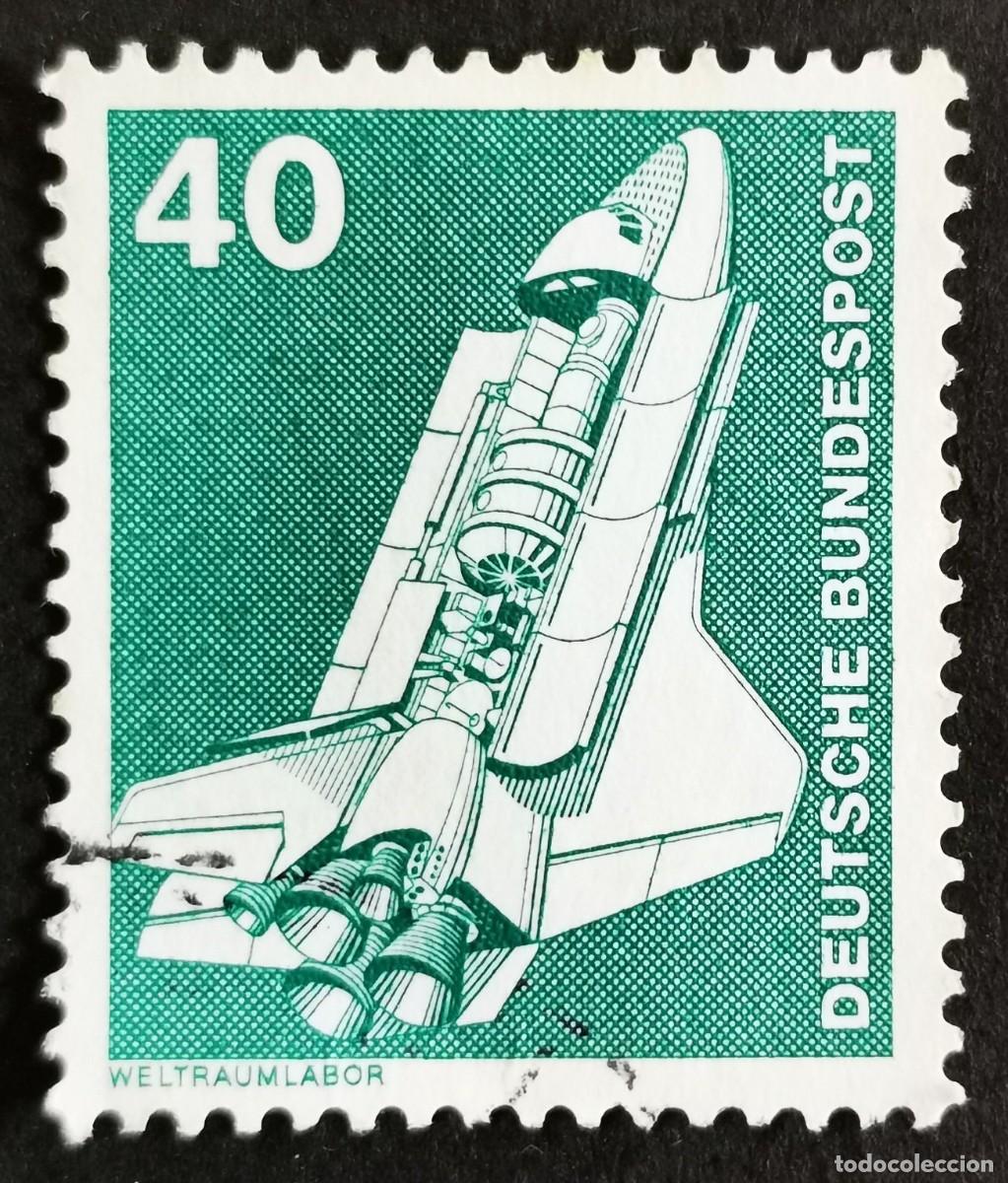 Sellos: Sello Alemania R. Federal 1975, Elementos industria: Laboratorio Espacial, 40 Pf. Michel: DE 850