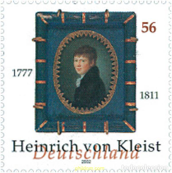 Sellos: 102463 MNH ALEMANIA FEDERAL 2002 225 ANIVERSARIO DEL NACIMIENTO DE HEINRICH VON KLEIST