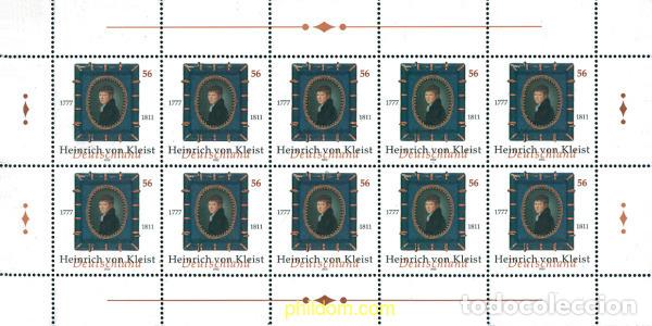 Sellos: 102464 MNH ALEMANIA FEDERAL 2002 225 ANIVERSARIO DEL NACIMIENTO DE HEINRICH VON KLEIST