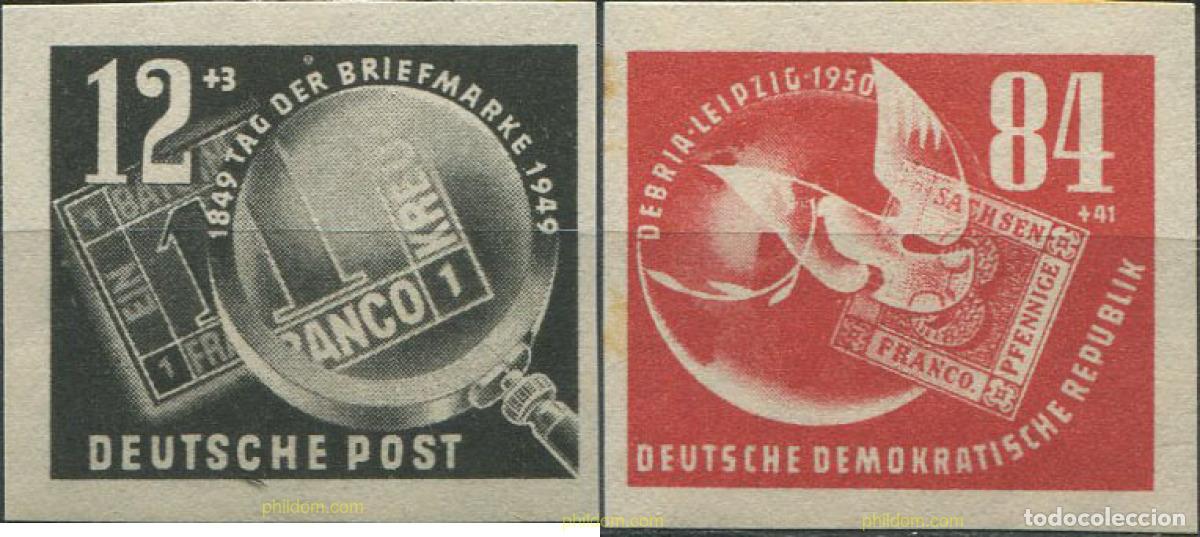 Sellos: 678686 MNH ALEMANIA DEMOCRATICA 1950 DEBRIA. EXPOSICION FILATELICA EN LEIPZIG