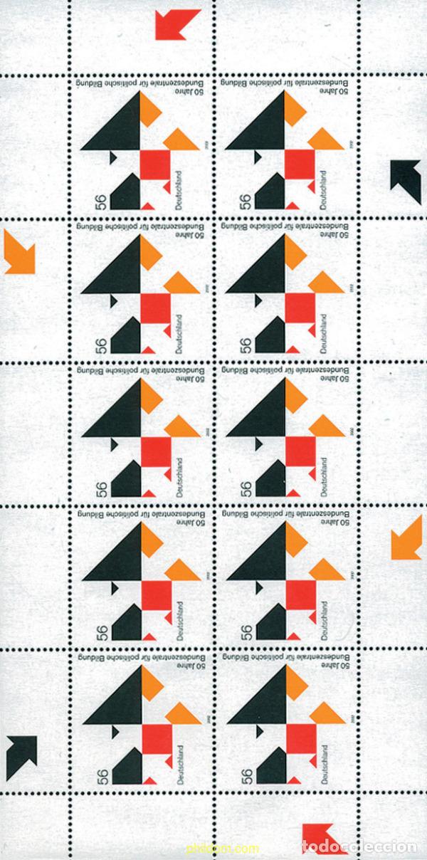 Sellos: 106157 MNH ALEMANIA FEDERAL 2002 50 ANIVERSARIO DEL CENTRO FEDERAL PARA LA EDUCACION POLITICA