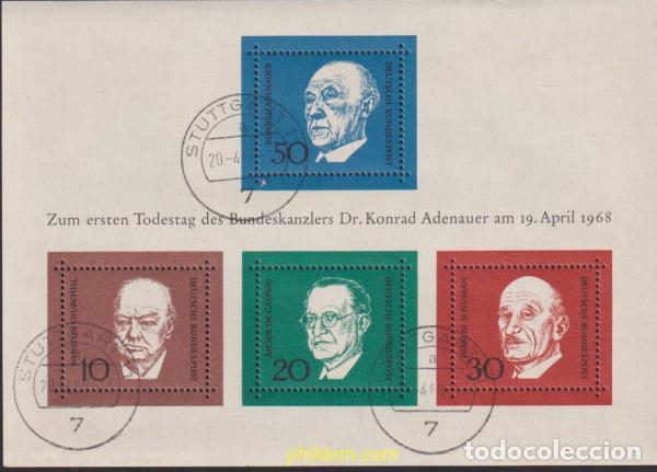 Sellos: 615188 HINGED ALEMANIA FEDERAL 1968 1 ANIVERSARIO DE LA MUERTE DE KONRAD ADENAUER