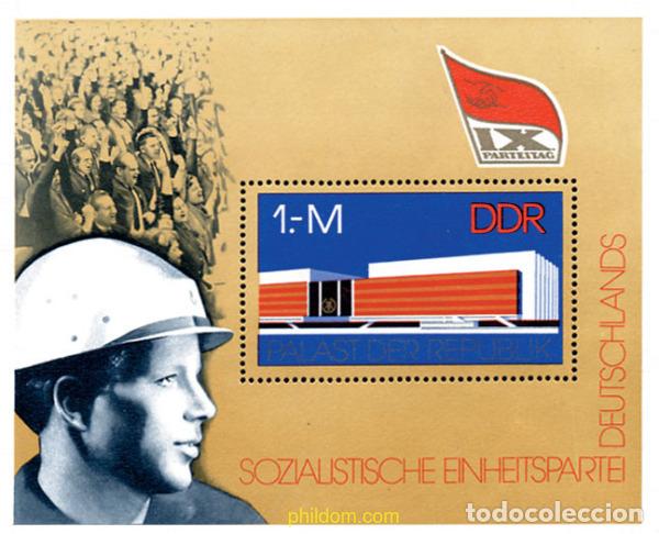 Sellos: 109268 MNH ALEMANIA DEMOCRATICA 1976 9 CONGRESO DEL PARTIDO SOCIALISTA UNITARIO ALEMAN