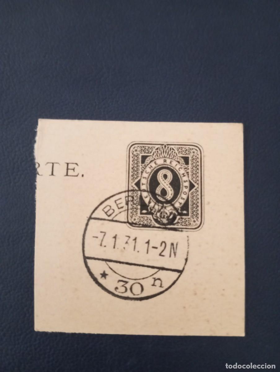 Sellos: ALEMANIA, 1931, MATASELLOS BERLIN, FRAGMENTO ENTERO POSTAL