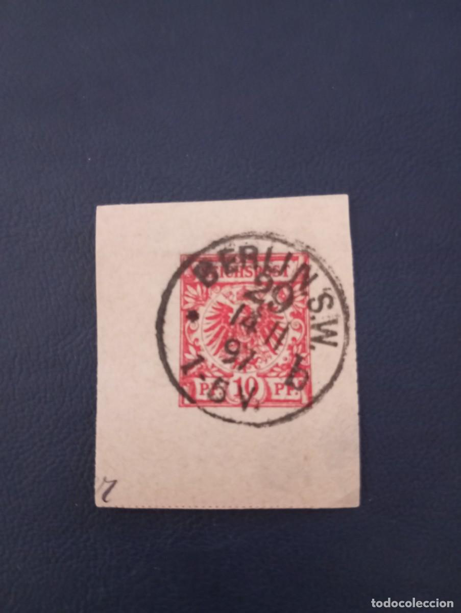 Sellos: ALEMANIA, 1897, MATASELLOS BERL&Iacute;N, FRAGMENTO KARTENBRIEF
