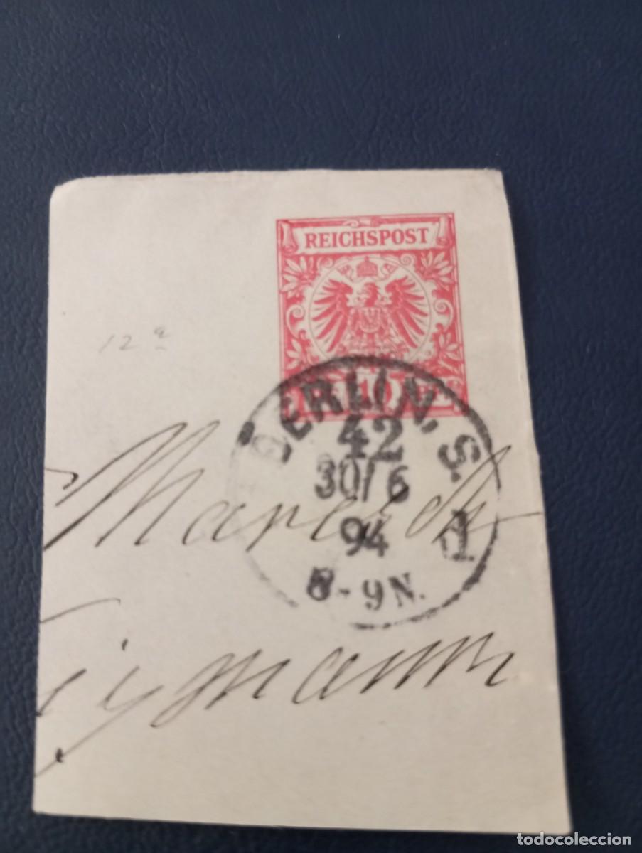 Sellos: ALEMANIA, 1894, MATASELLOS BERL&Iacute;N, FRAGMENTO KARTENBRIEF