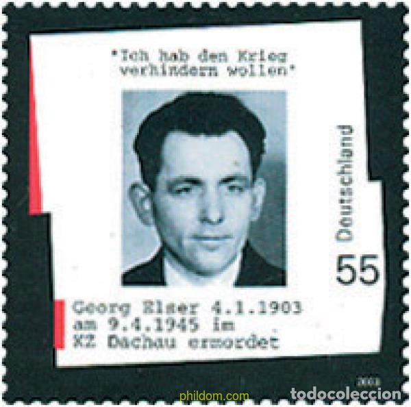 Sellos: 115423 MNH ALEMANIA FEDERAL 2003 CENTENARIO DEL NACIMIENTO DE GEORG ELSER