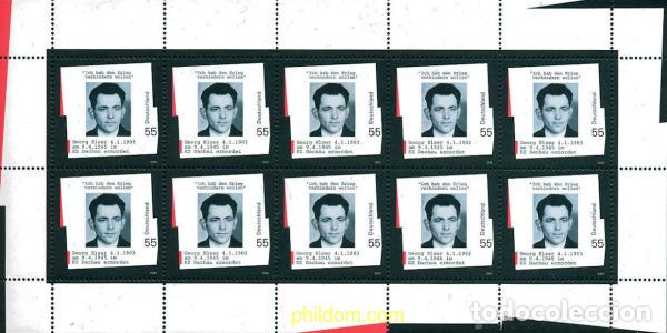 Sellos: 115424 MNH ALEMANIA FEDERAL 2003 CENTENARIO DEL NACIMIENTO DE GEORG ELSER