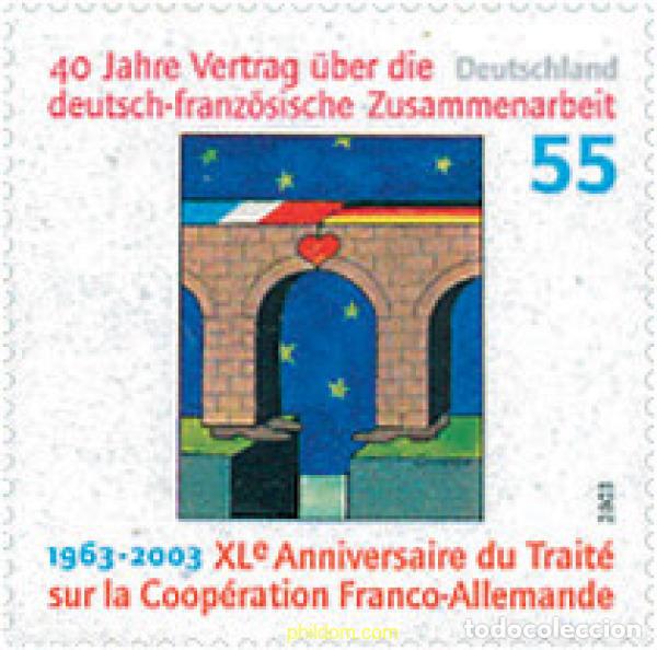 Sellos: 115425 MNH ALEMANIA FEDERAL 2003 40 ANIVERSARIO DEL TRATADO DE COOPERACION FRANCO-ALEMANA