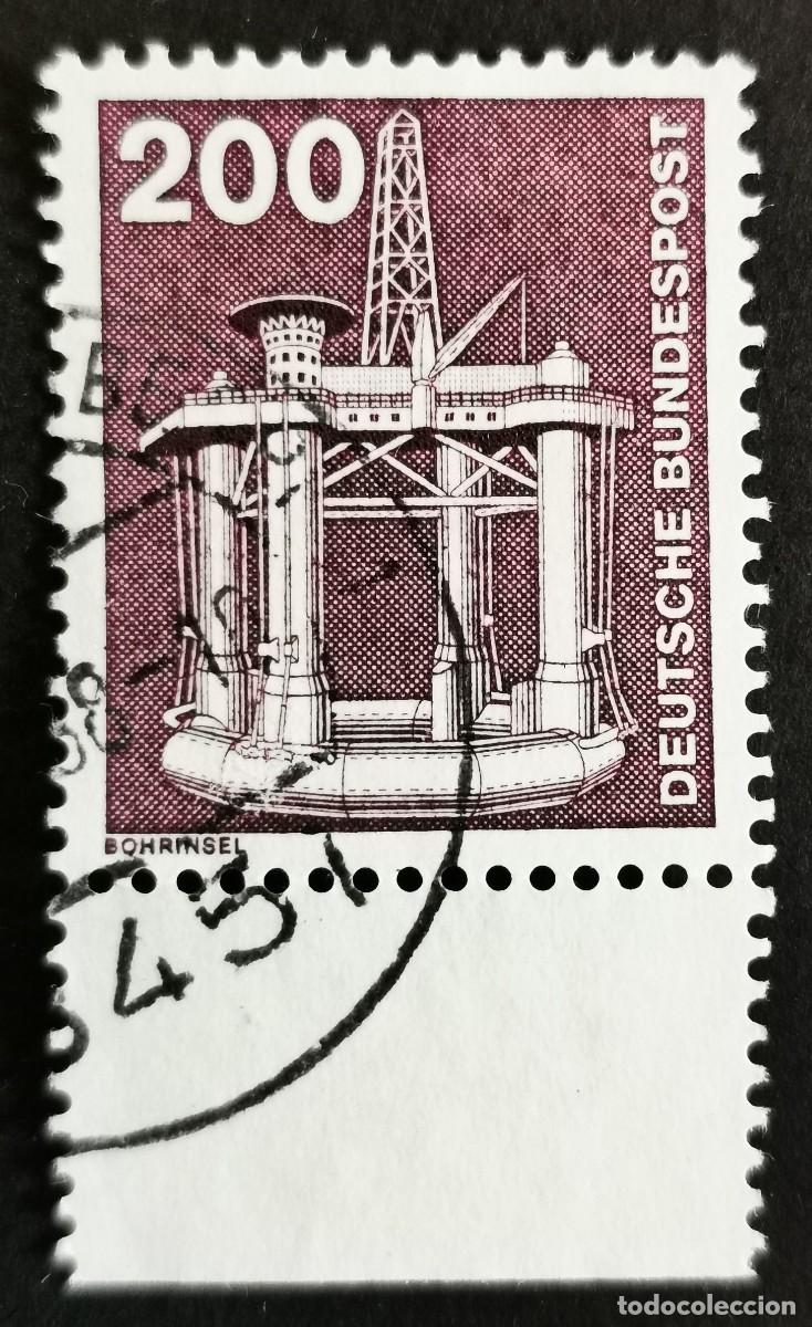 Sellos: Sello Alemania R. Federal 1975, Elementos industria: Plataforma perforaci&oacute;n , 200 Pf. Michel: DE 858