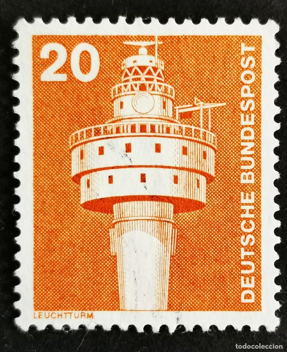 Sellos: Sello Alemania R. Federal 1976, Elementos industria: Faro &rdquo;Alte Weser&rdquo;, 20 Pf. Michel: DE 848