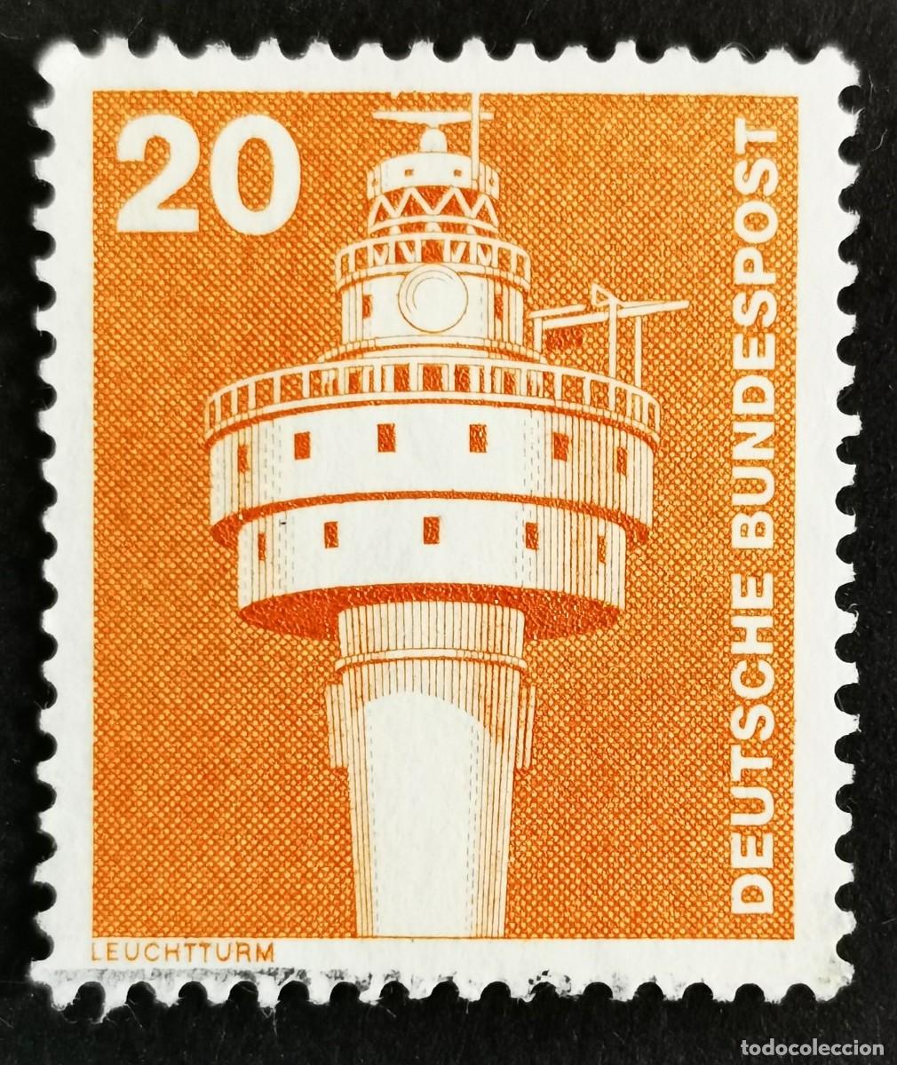 Sellos: Sello Alemania R. Federal 1976, Elementos industria: Faro &rdquo;Alte Weser&rdquo;, 20 Pf. Michel: DE 848