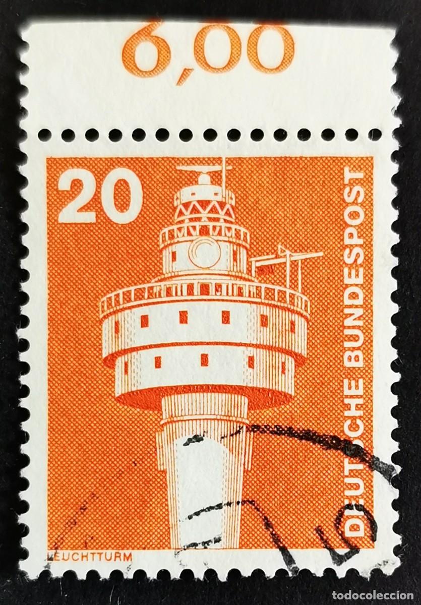 Sellos: Sello Alemania R. Federal 1976, Elementos industria: Faro &rdquo;Alte Weser&rdquo;, 20 Pf. Michel: DE 848