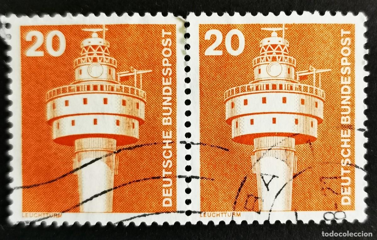 Sellos: Sello Alemania R. Federal 1976, Elementos industria: Faro &rdquo;Alte Weser&rdquo;, 20 Pf. Michel: DE 848