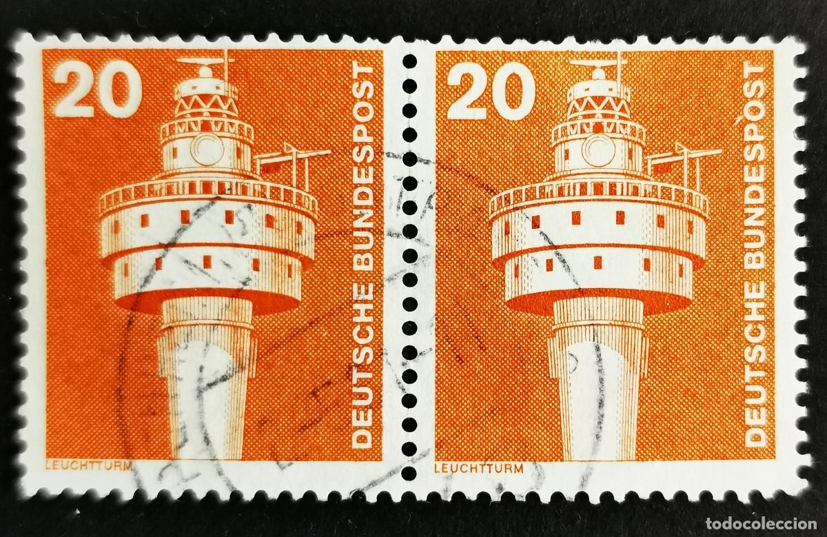 Sellos: Sello Alemania R. Federal 1976, Elementos industria: Faro &rdquo;Alte Weser&rdquo;, 20 Pf. Michel: DE 848