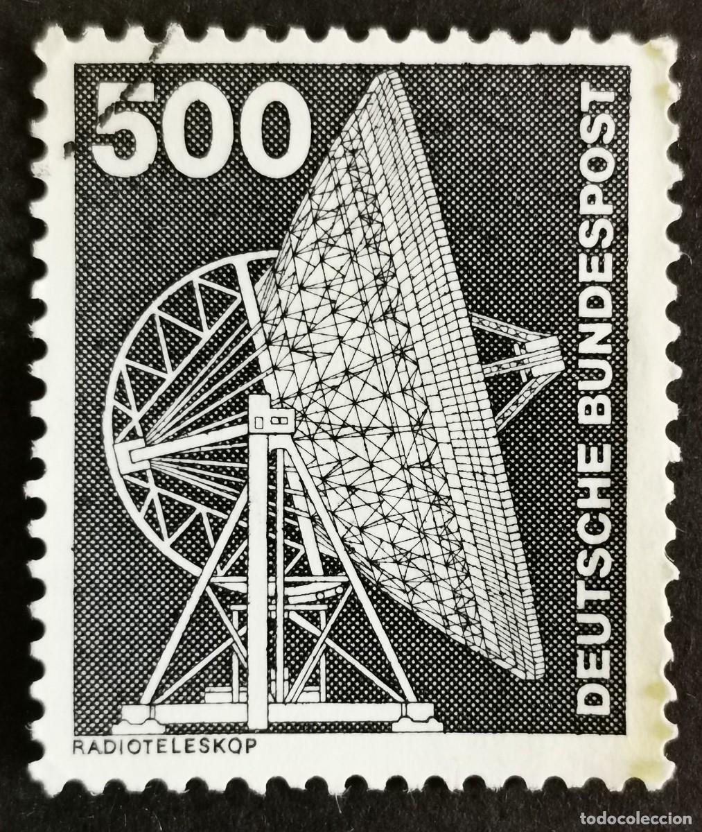 Sellos: Sello Alemania R. Federal 1976, Elementos industria: Radiotelescopio, 500 Pf. Michel: DE 859