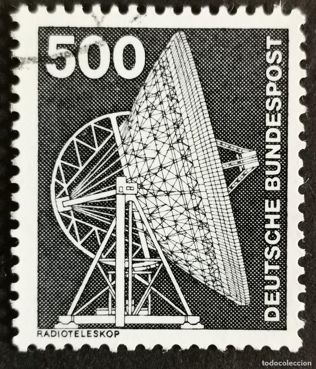 Sellos: Sello Alemania R. Federal 1976, Elementos industria: Radiotelescopio, 500 Pf. Michel: DE 859