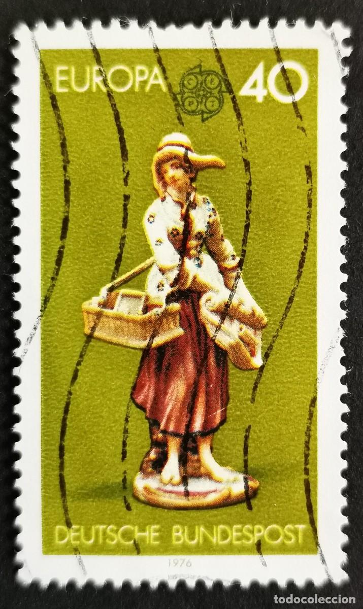 Sellos: Sello Alemania R. Federal 1976, Ni&ntilde;a vendiendo baratijas y grabados en cobre, 40Pf. Michel: DE 890