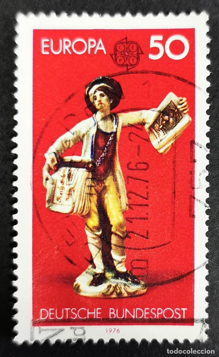 Sellos: Sello Alemania R. Federal 1976, Ni&ntilde;o vendiendo grabados en cobre, 50Pf. Michel: DE 891