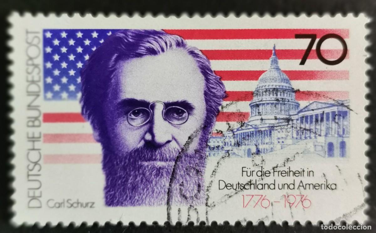 Sellos: Sello Alemania R. Federal 1976, Carl Schurz (pol&iacute;tico y reformador estadounide, 70Pf. Michel: DE 895