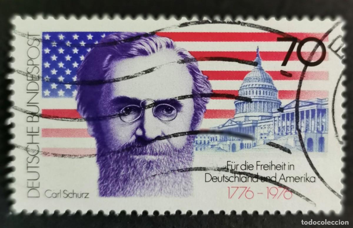 Sellos: Sello Alemania R. Federal 1976, Carl Schurz (pol&iacute;tico y reformador estadounide, 70Pf. Michel: DE 895