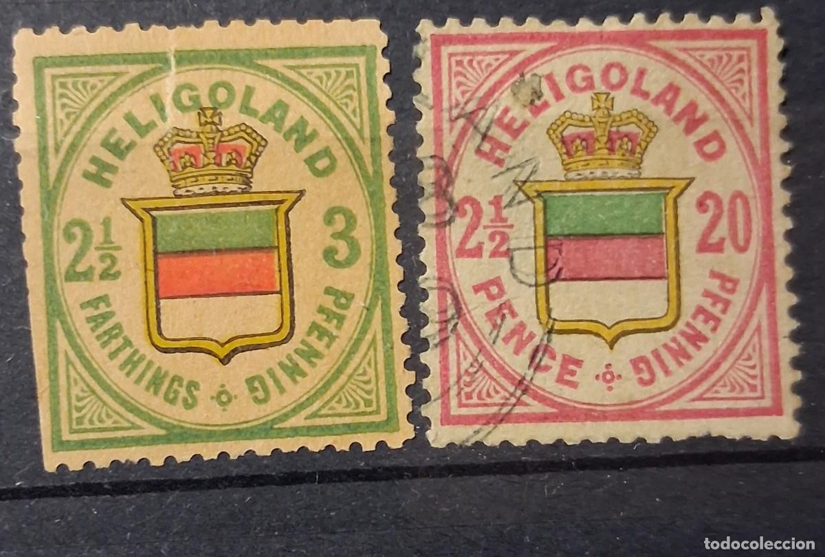 Sellos: ALEMANIA, HELIGOLAND, 1876, CAT.MI. 17 a y 18a.