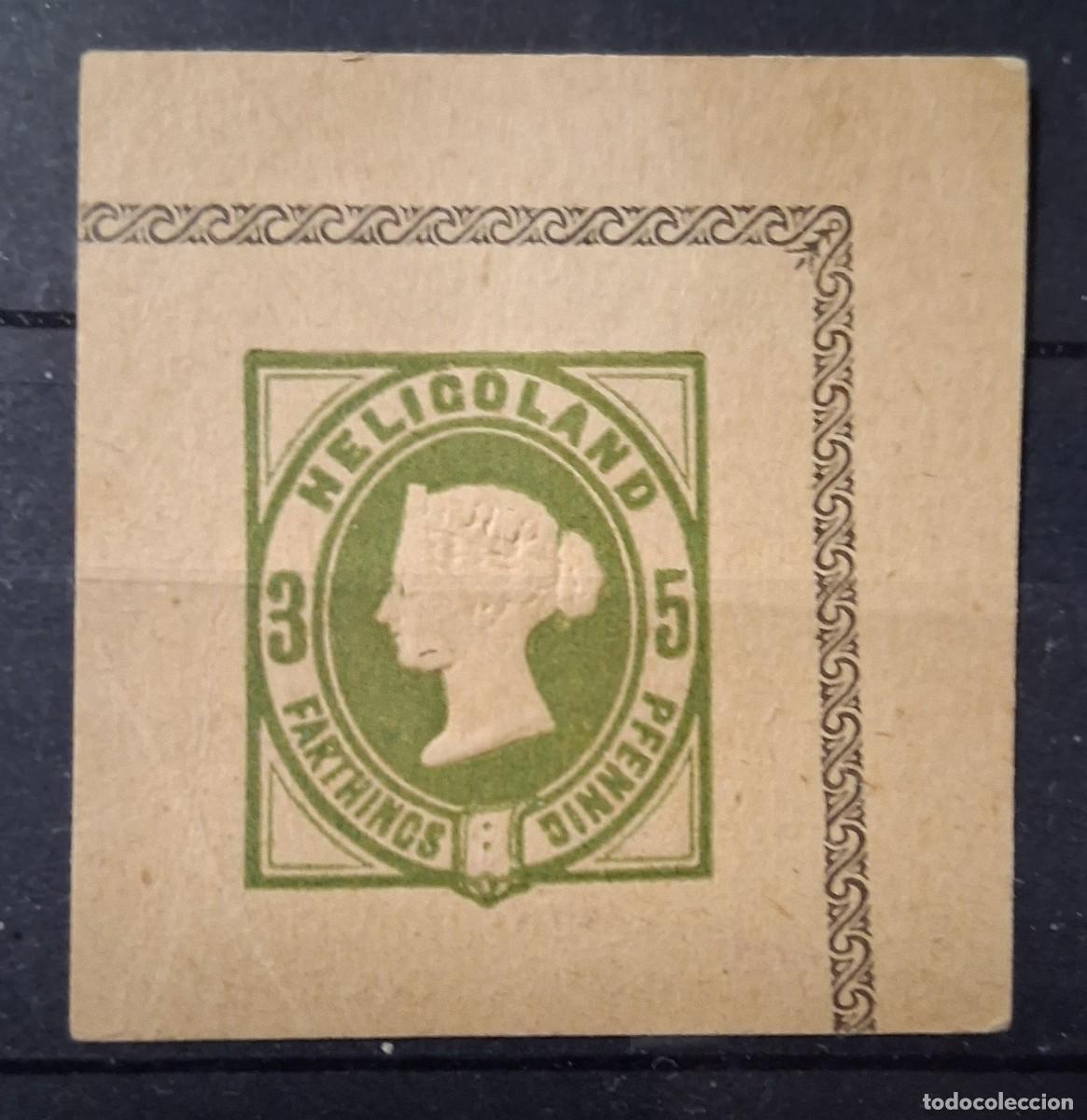 Sellos: ALEMANIA, HELIGOLAND, 1875, RECORTADO DE ENTERO POSTAL.
