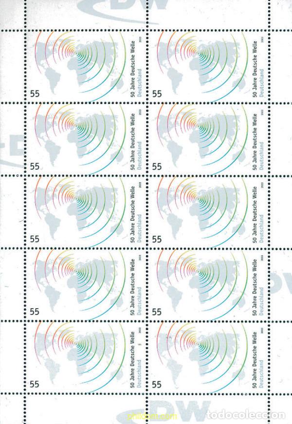 Sellos: 122780 MNH ALEMANIA FEDERAL 2003 50 ANIVERSARIO DE LA RADIO DEUTSCHE WELLE