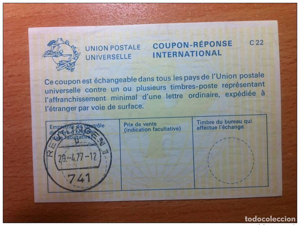 Sellos: Alemania Reutlingen 29.4.1977 CUP&Oacute;N-RESPUESTA INTERNACIONAL UPU C22