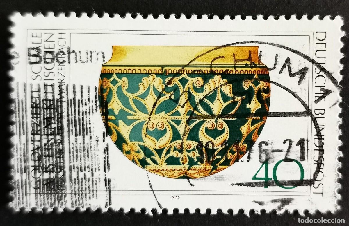 Sellos: Sello Alemania R. Federal 1976, Cuenco ornamentado con oro, 40Pf. Michel: DE 898