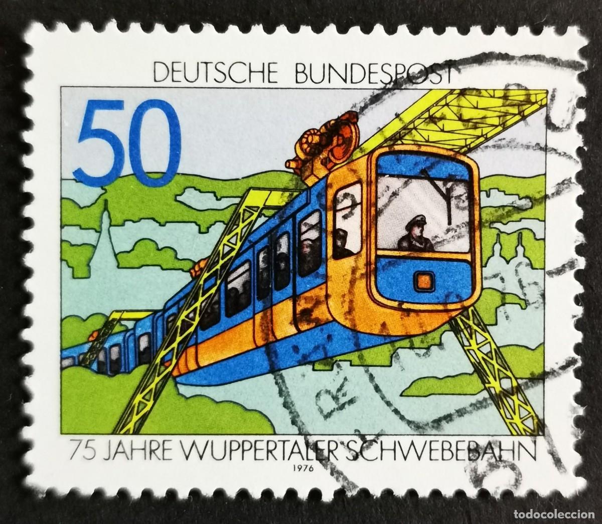 Sellos: Sello Alemania R. Federal 1976, Tren monorra&iacute;l, 50Pf. Michel: DE 881