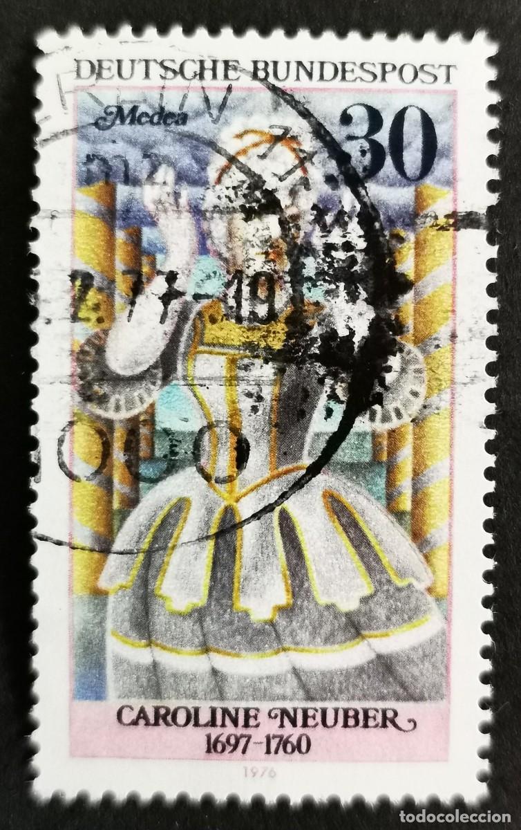 Sellos: Sello Alemania R. Federal 1976, Friederike Caroline Neuber (1697-1760), 30 Pf. Michel: DE 908