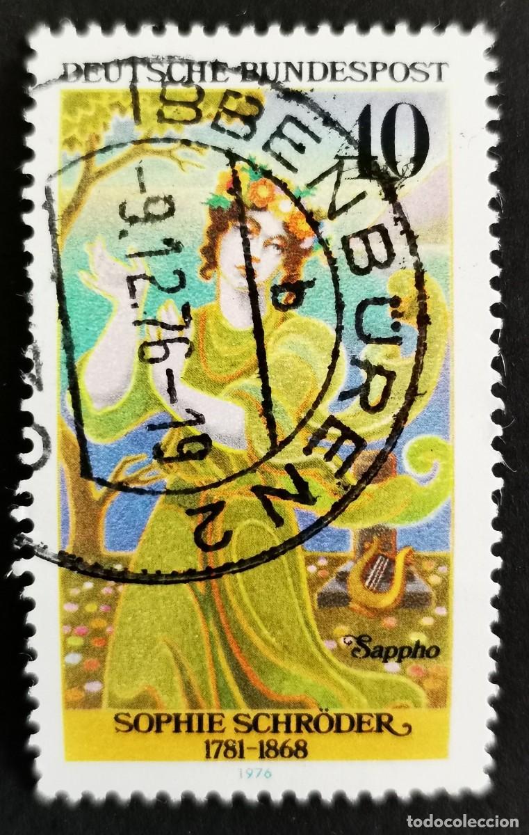 Sellos: Sello Alemania R. Federal 1976, Sophie Schr&ouml;der (1781-1868) como Safo, 40 Pf. Michel: DE 909