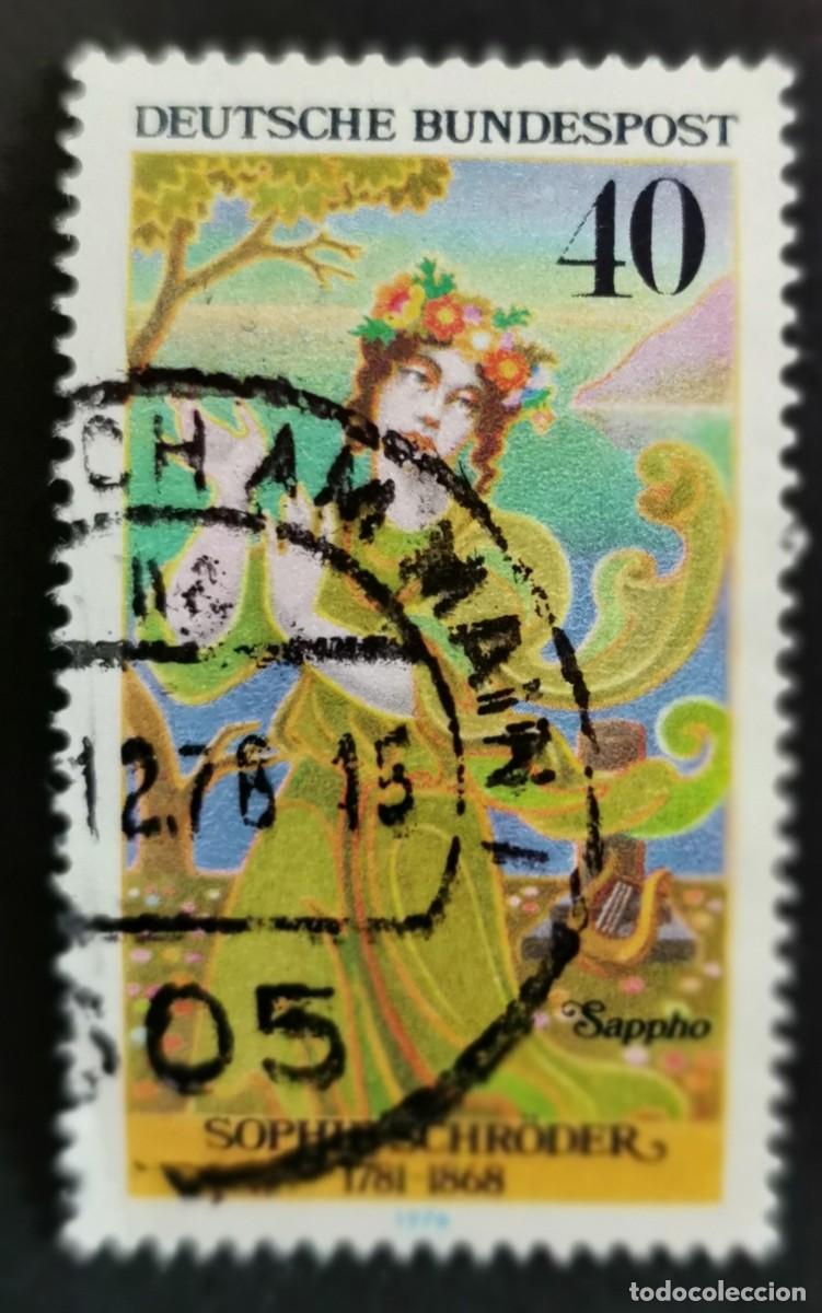 Sellos: Sello Alemania R. Federal 1976, Sophie Schr&ouml;der (1781-1868) como Safo, 40 Pf. Michel: DE 909