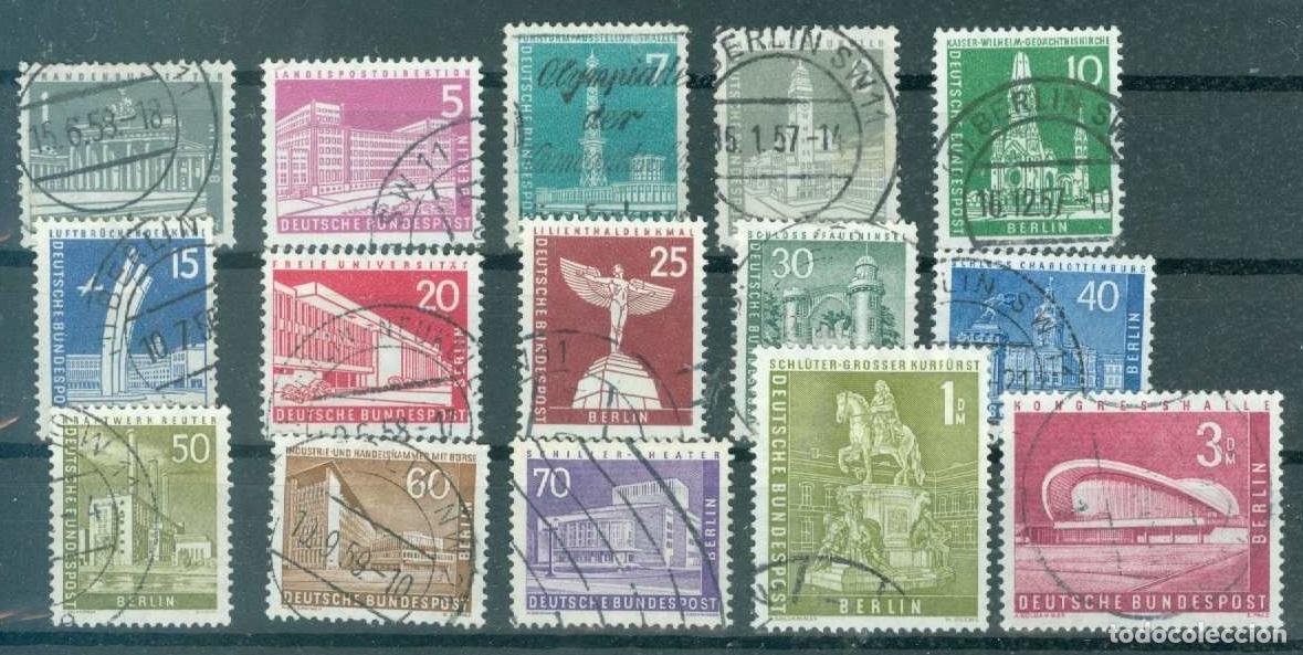 Sellos: alemania berlin 1956 michel 140/154 usado completa 55&euro;- 18/10