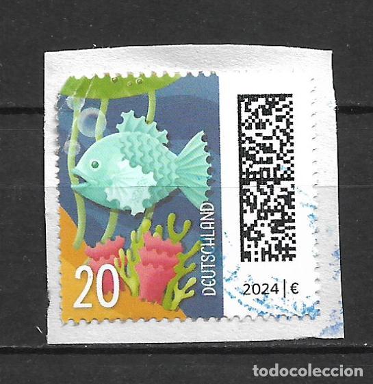 Sellos: alemania 2024 sello usado peces- 28/27
