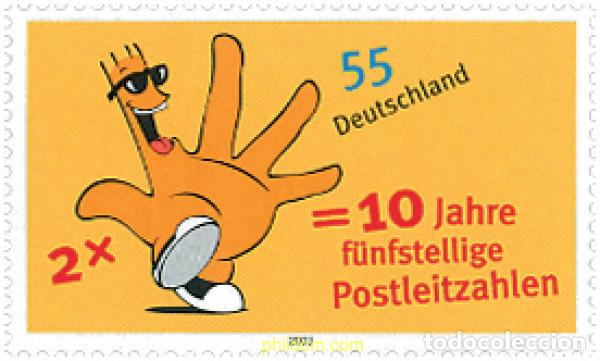Sellos: 127450 MNH ALEMANIA FEDERAL 2003 10 ANIVERSARIO DE LOS CODIGOS POSTALES