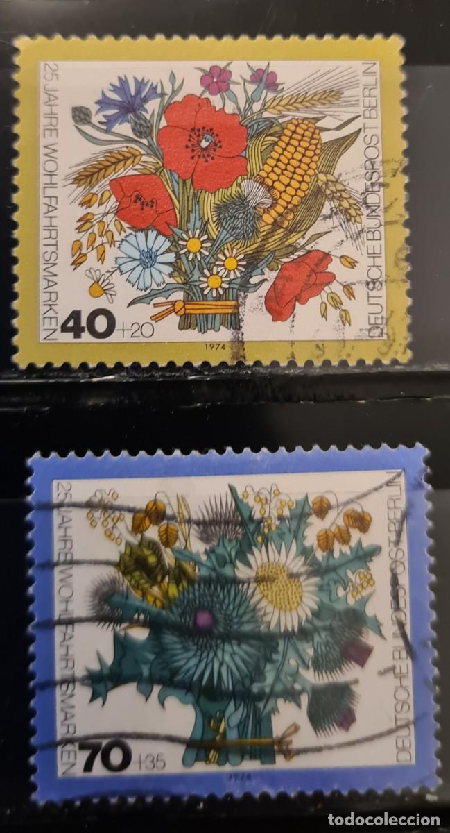 Selos: Serie de sellos usados de Berl&iacute;n 1974: ramos de flores (sobretasa pro-beneficencia)