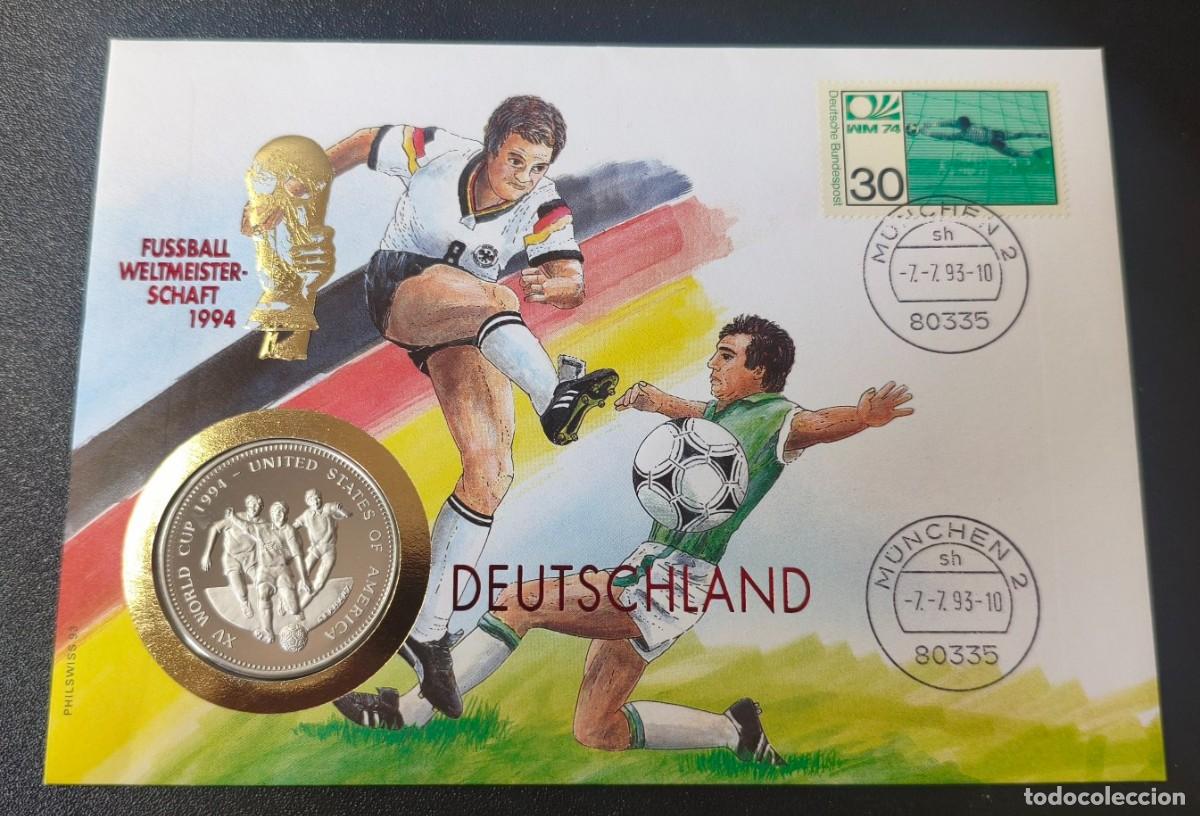 Sellos: Alemania tarjeta postal 1000 Shillings FIFA World cup Estados unidos 1994 (SC)