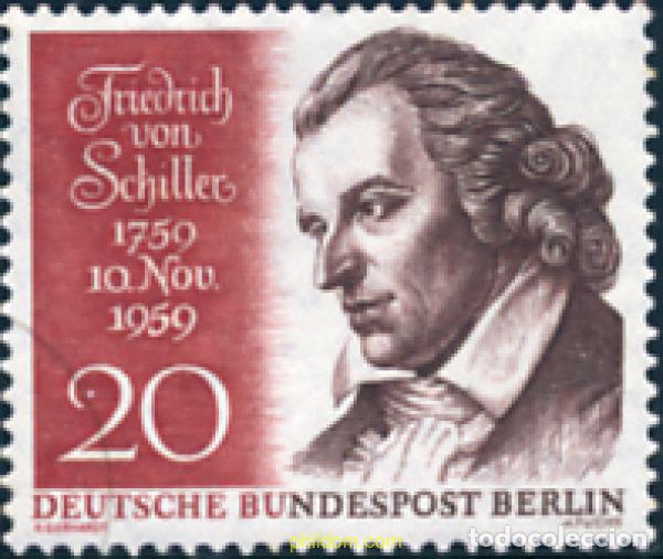 Sellos: 202979 HINGED ALEMANIA. Berl&iacute;n 1959 BICENTENARIO DEL NACIMIENTO DE FRIEDRICH VON SCHILLER
