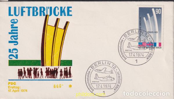 Sellos: 442858 MNH ALEMANIA. Berl&iacute;n 1974 25 ANIVERSARIO DEL PUENTE AEREO DE BERLIN