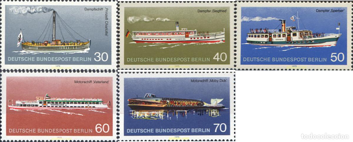 Sellos: 131099 MNH ALEMANIA. Berl&iacute;n 1975 BARCOS DE CRUCERO FLUVIAL BERLINESES