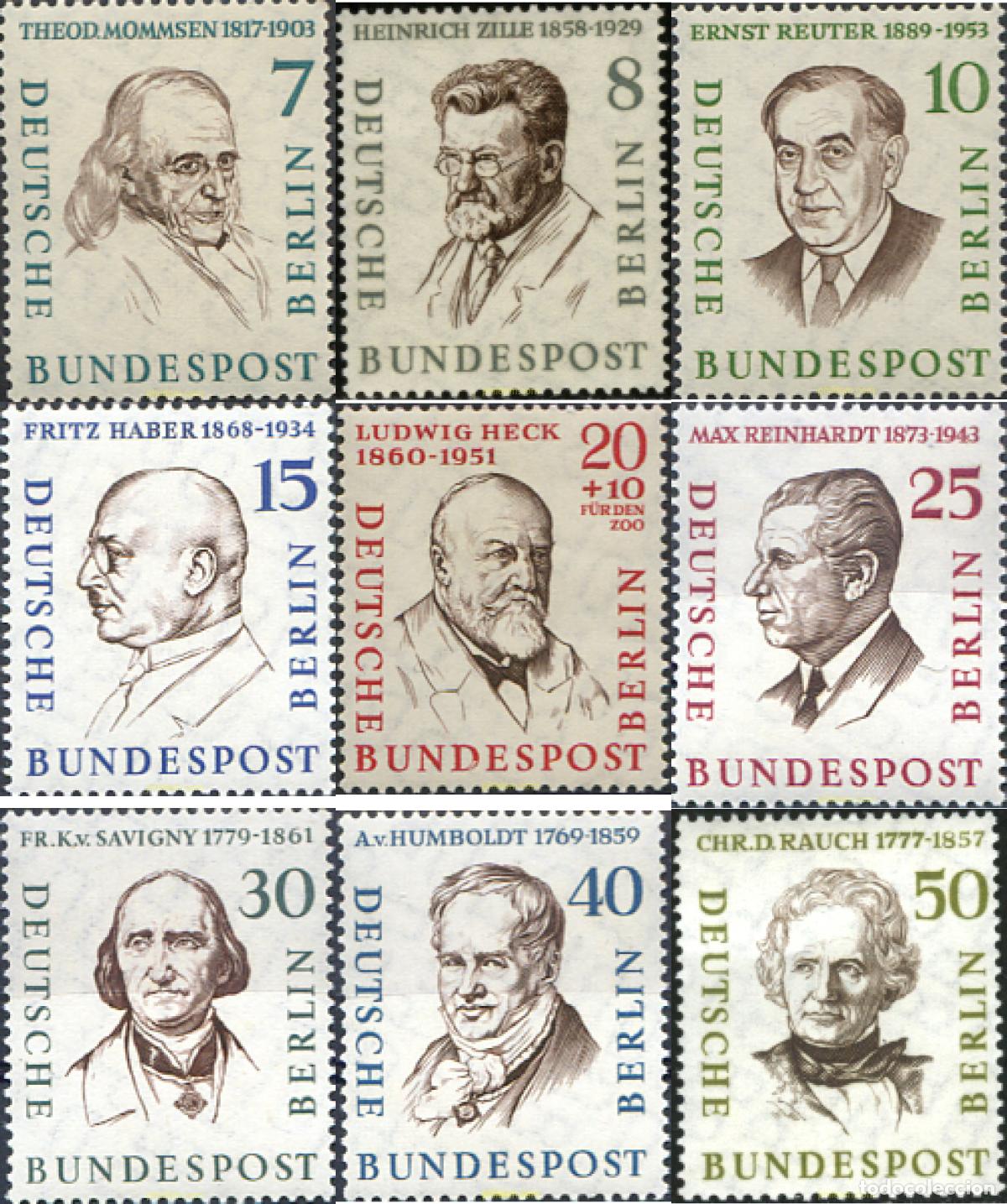 Sellos: 130976 MNH ALEMANIA. Berl&iacute;n 1957 BERLINESES CELEBRES